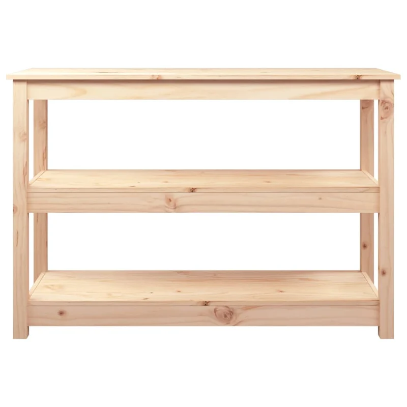 Table console avec étagères 110 x 40 x 74 cm bois massif de pin non traité DEC031526