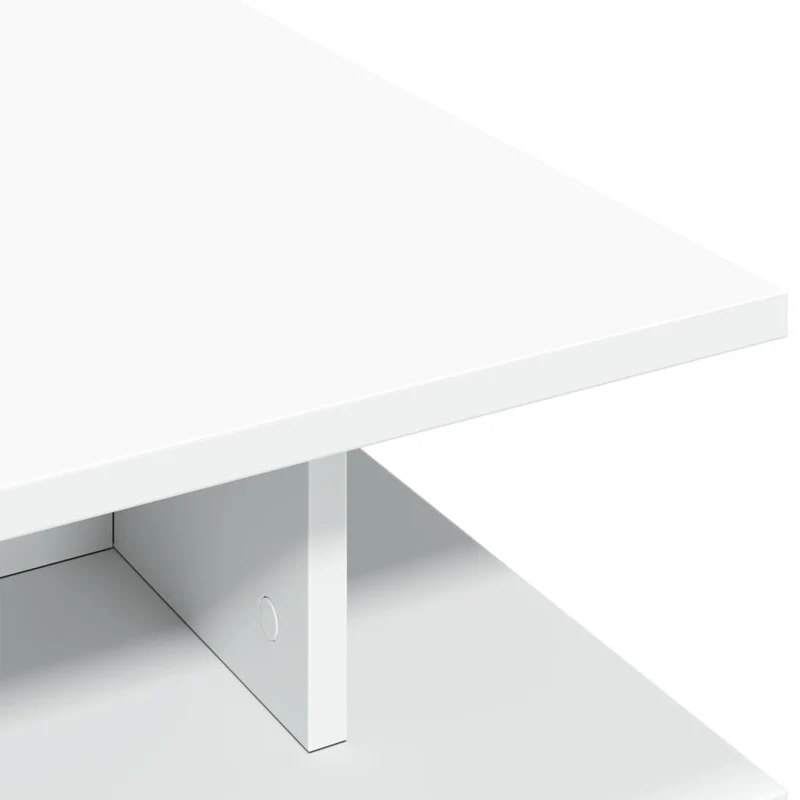 Table basse de salon avec compartiment de rangement design moderne 102 x 55 x 35 cm bois d'ingénierie blanc DEC037828