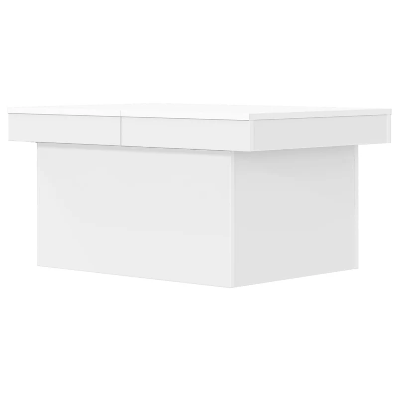 Table basse de salon plateau coulissant design moderne 100 x 55 x 40 cm bois d'ingénierie blanc DEC037799