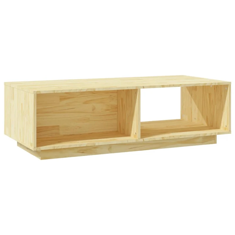 Table basse de salon avec rangement design rustique 110 x 50 x 33,5 cm bois de pin massif non traité DEC036981