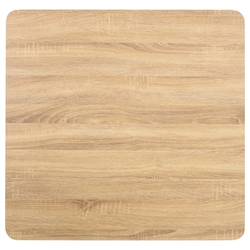 Table d'appoint auxiliaire hauteur 75 cm en MDF marron clair et acier noir DEC036569