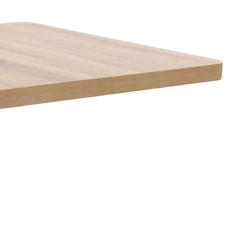 Table d'appoint auxiliaire hauteur 75 cm en MDF marron clair et acier noir DEC036569