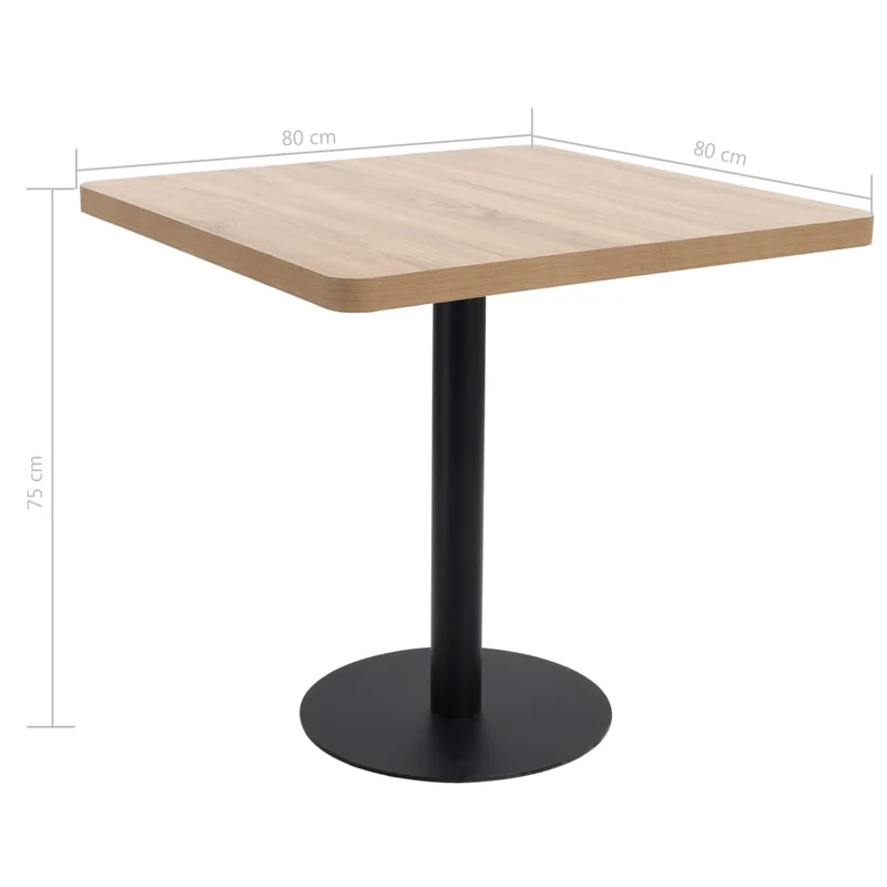Table d'appoint auxiliaire hauteur 75 cm en MDF marron clair et acier noir DEC036569