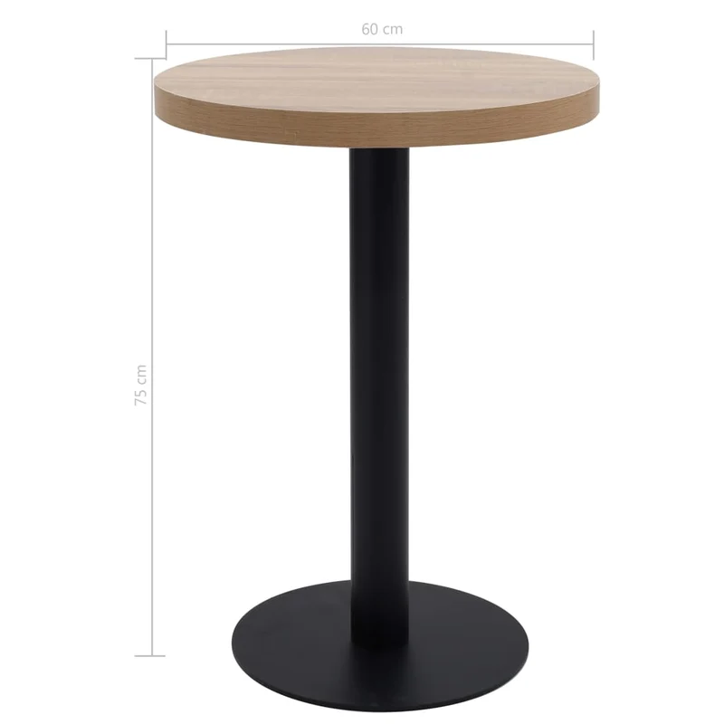 Table d'appoint auxiliaire table bistro hauteur 75 cm MDF et acier DEC036563