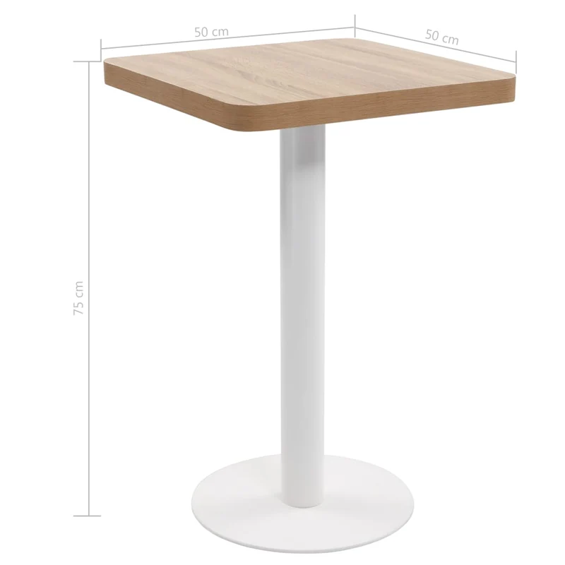 Table d'appoint auxiliaire table de bistro hauteur 75 cm MDF et acier blanc DEC036562