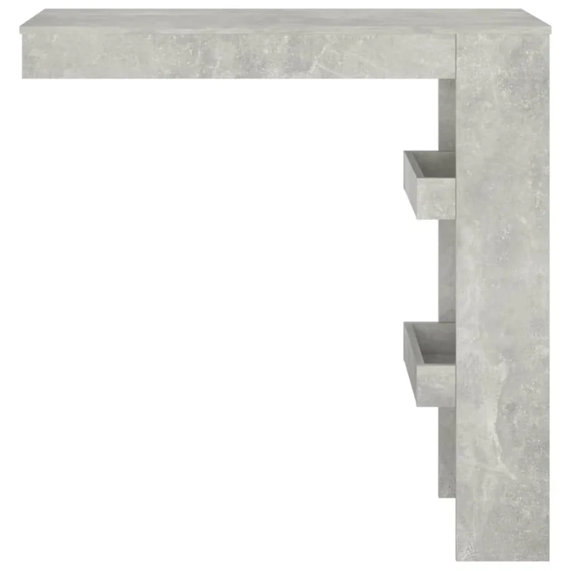 Table d’appoint multifonction murale avec étagères 102 x 45 x 103,5cm bois d'ingénierie gris DEC036476