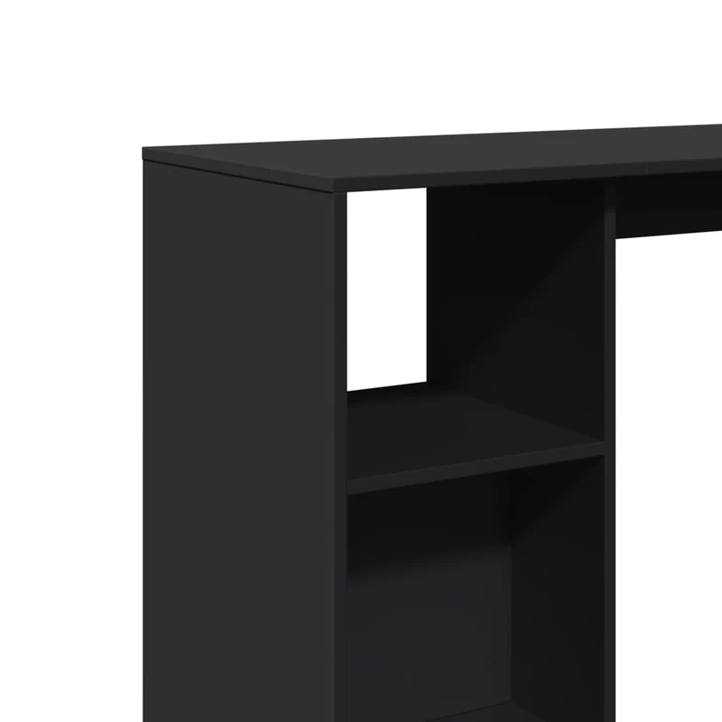 Table d’appoint multifonction avec étagère 124 x 46 x 103,5cm bois d'ingénierie noir DEC036353