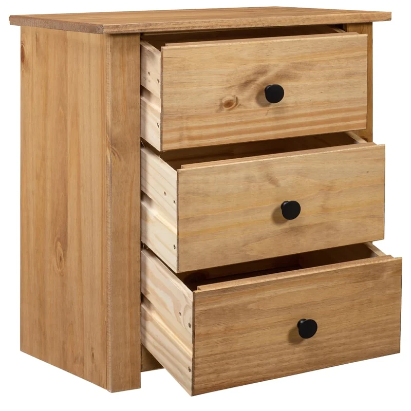 Table de chevet avec 3 tiroirs 46 x 40 x 57 cm bois de pin massif DEC033022