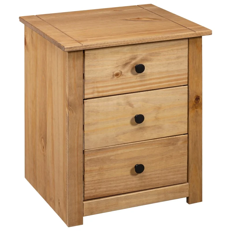 Table de chevet avec 3 tiroirs 46 x 40 x 57 cm bois de pin massif DEC033022