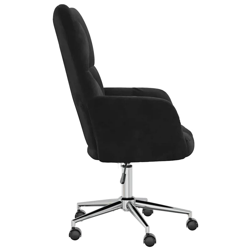 Fauteuil lounge chaise de bureau sur roulettes design moderne en velours noir DEC026741