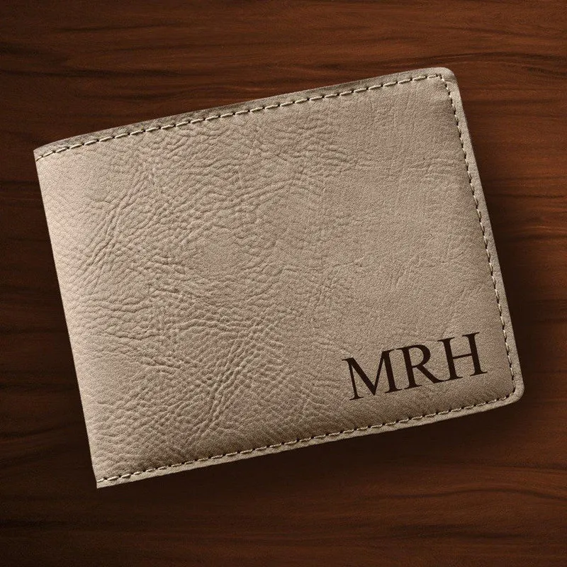 Tan Personalized Leatherette Wallet