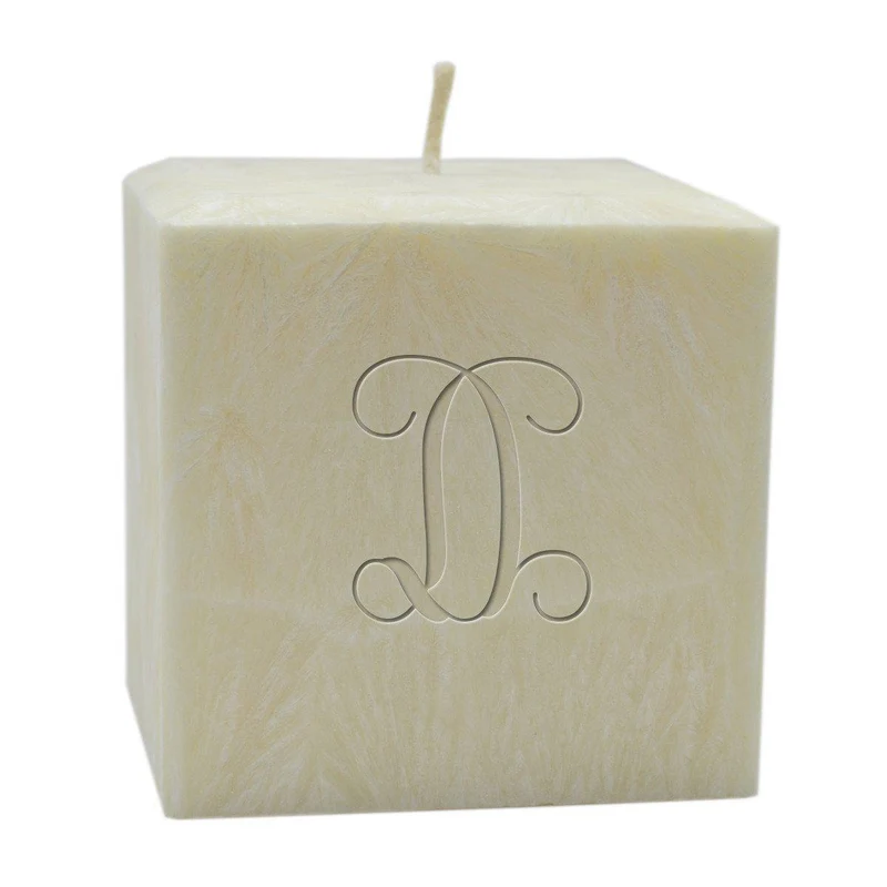 4" Hand Poured Initial Palm Wax Candle - Unscented
