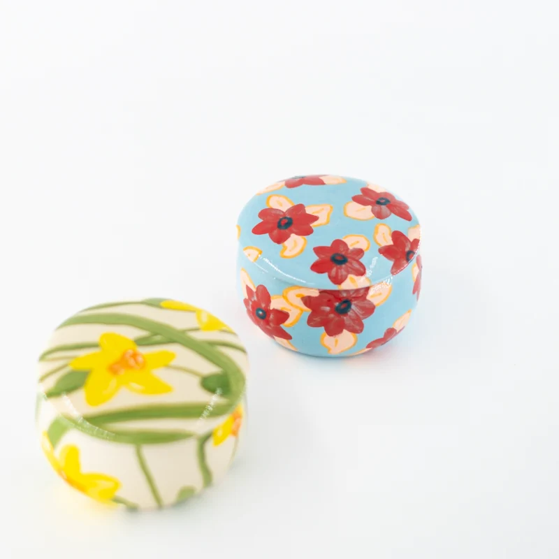 Boîte Fleurs peinte à la main