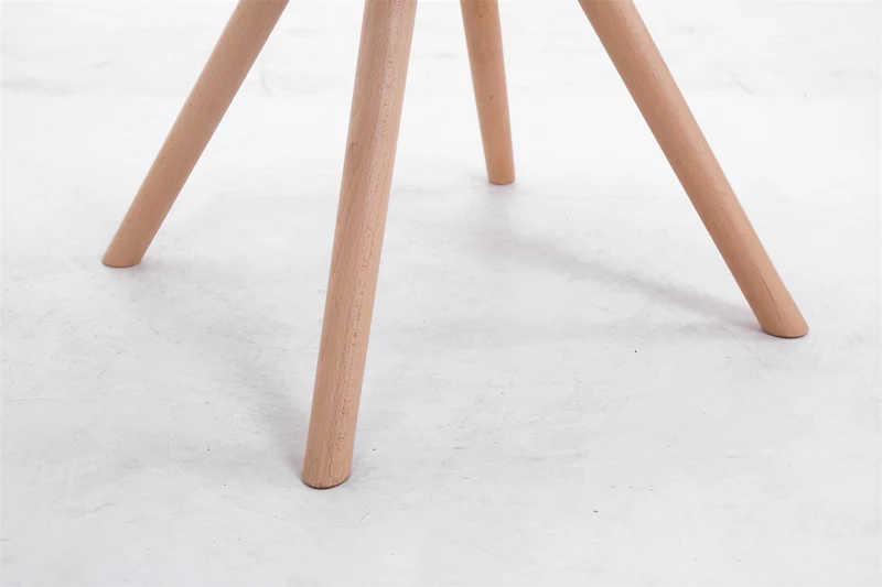 Chaise de salle à manger design scandinave en tissu gris et pieds en bois clair forme rond 10_0003453