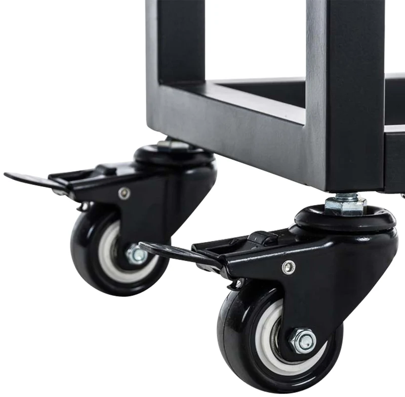 Range-bûches étagère support bois de cheminée sur roulettes 100x80x25 cm en métal noir 10_0003532
