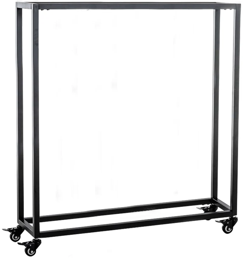 Range-bûches étagère support bois de cheminée sur roulettes 100x80x25 cm en métal noir 10_0003532