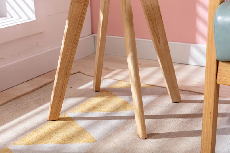 Table d'appoint angulaire style scandinave hauteur 46 cm en MDF blanc pieds en forme carrée 10_0005514