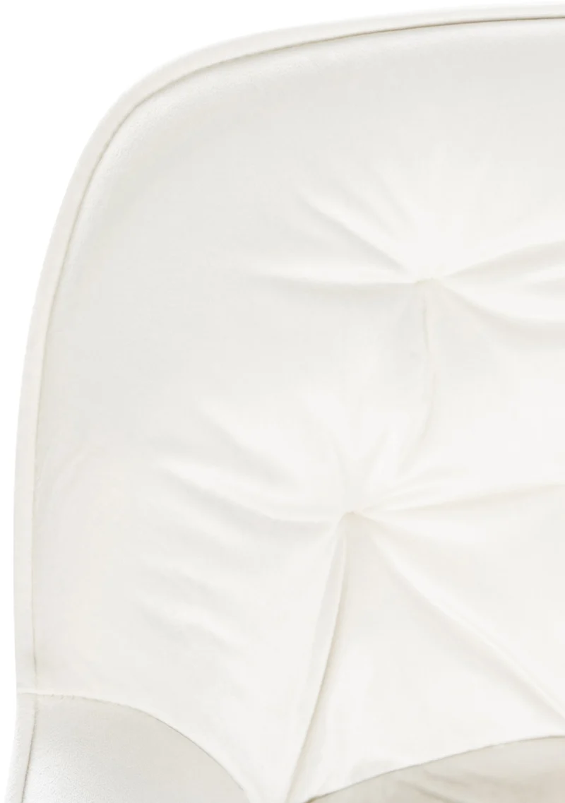 Lot de 2 tabourets de bar chaises hautes assise effet capitonnée en velours blanc crème et métal noir 10_0004151