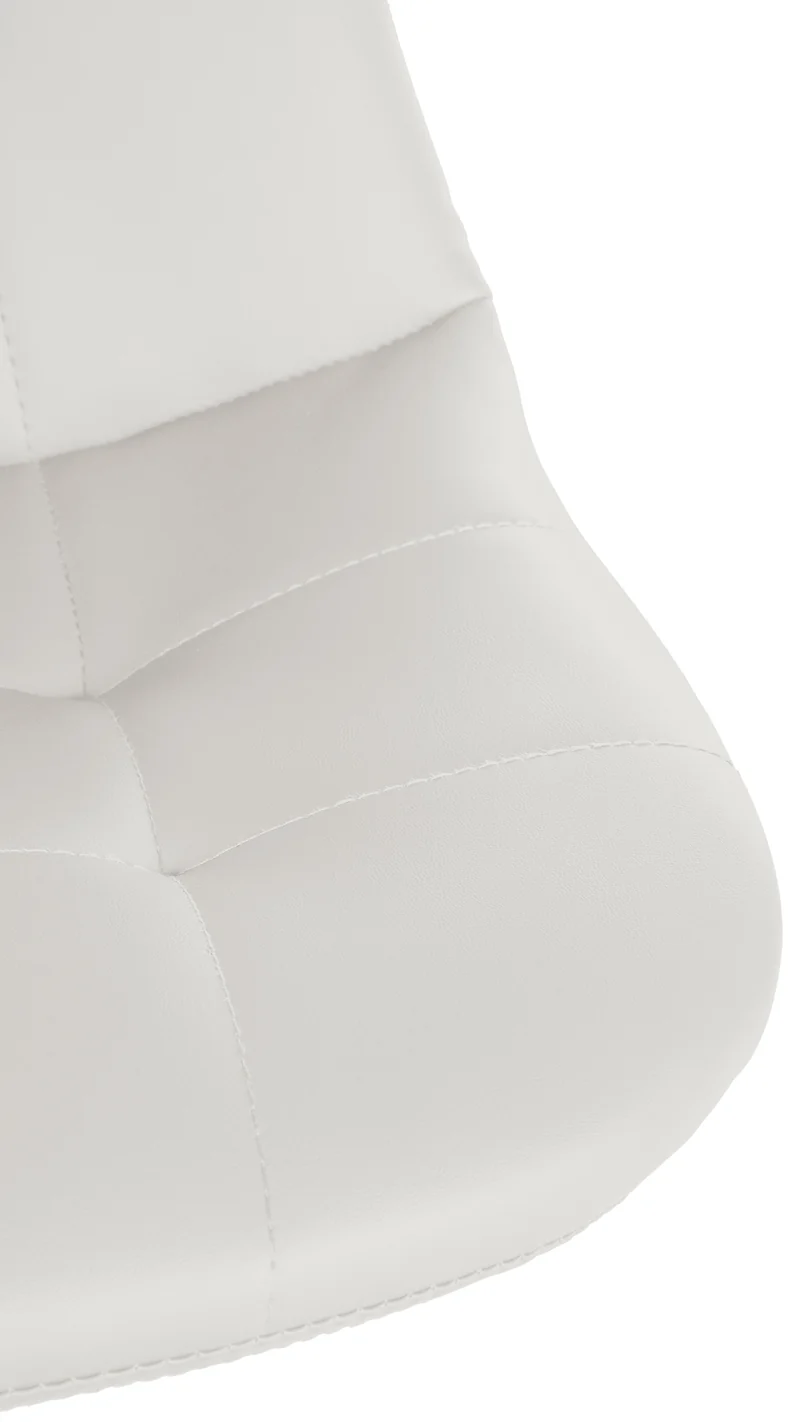 Tabouret de bar x1 avec repose-pieds hauteur réglable pivotant assise en PVC blanc cadre métallique blanc 10_0004835