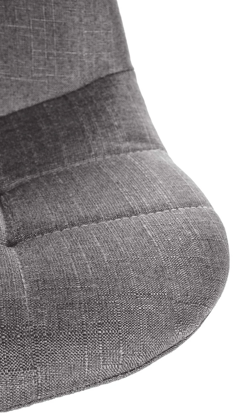 Tabouret de bar x1 avec repose-pieds hauteur réglable pivotant assise en tissu gris cadre métallique noir 10_0004840