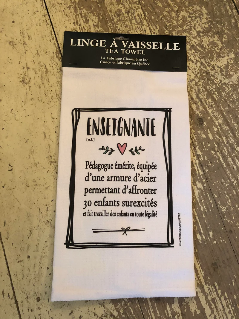 Linge à vaisselle Enseignante