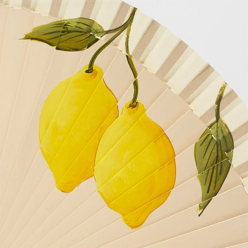 Éventail avec Citrons peints à la main