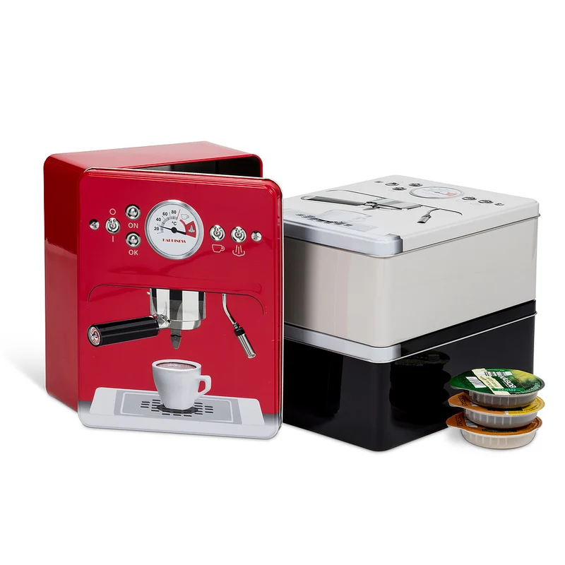 Boîte à café rectangulaire rouge