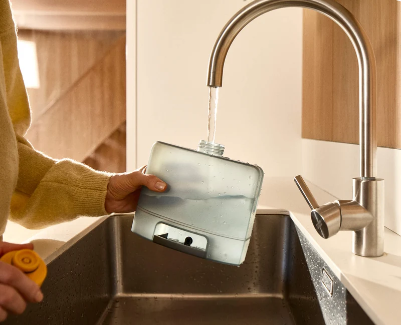 Système de nettoyage des sols avec tête en microfibre et tampons de rechange UltraClean