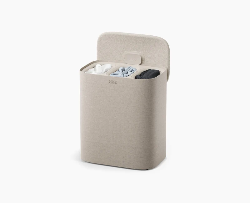 Tota 2 Trio 90L Panier à Linge de Séparation Champignon Clair