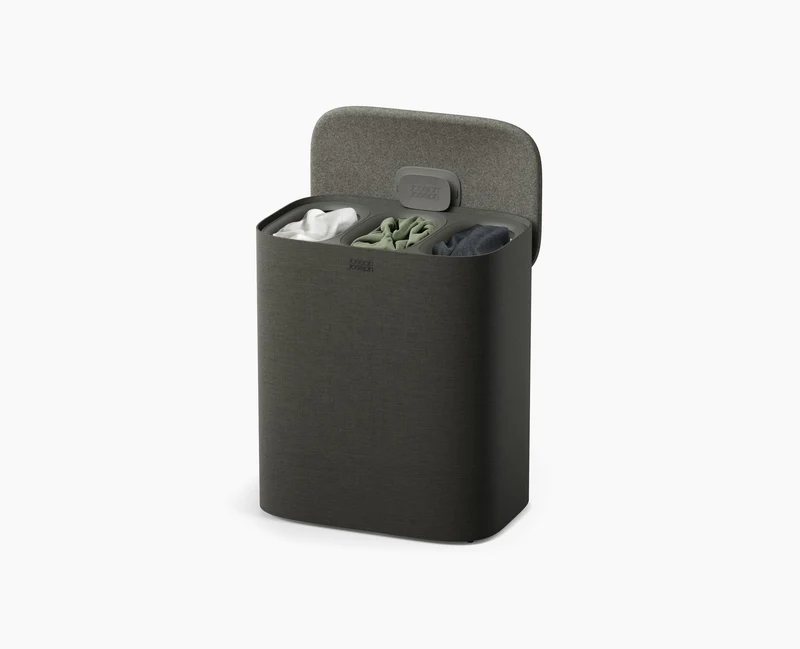 Tota 2 Trio 90L Panier à Linge de Séparation Gris Forêt