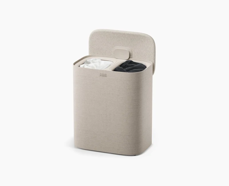 Tota 2 Twin 90L Panier à Linge de Séparation Champignon Clair