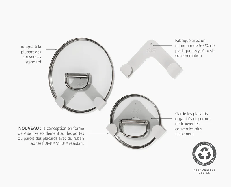 CupboardStore™ Lot de 3 Range-Couvercles de Casseroles