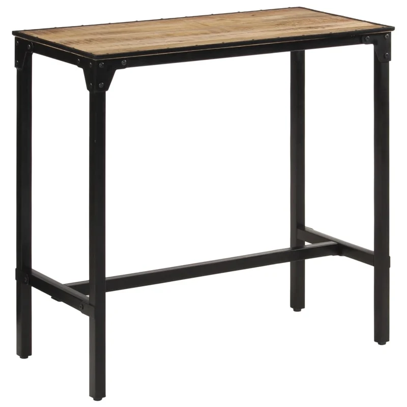 Table de bar 110 x 55 x 107 cm en bois de manguier massif et fer DEC029437