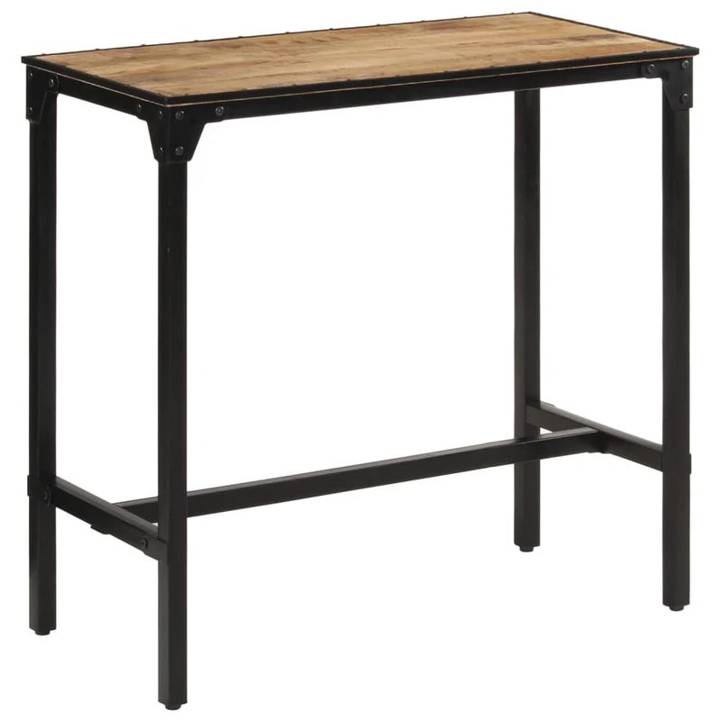 Table de bar 110 x 55 x 107 cm en bois de manguier massif et fer DEC029437