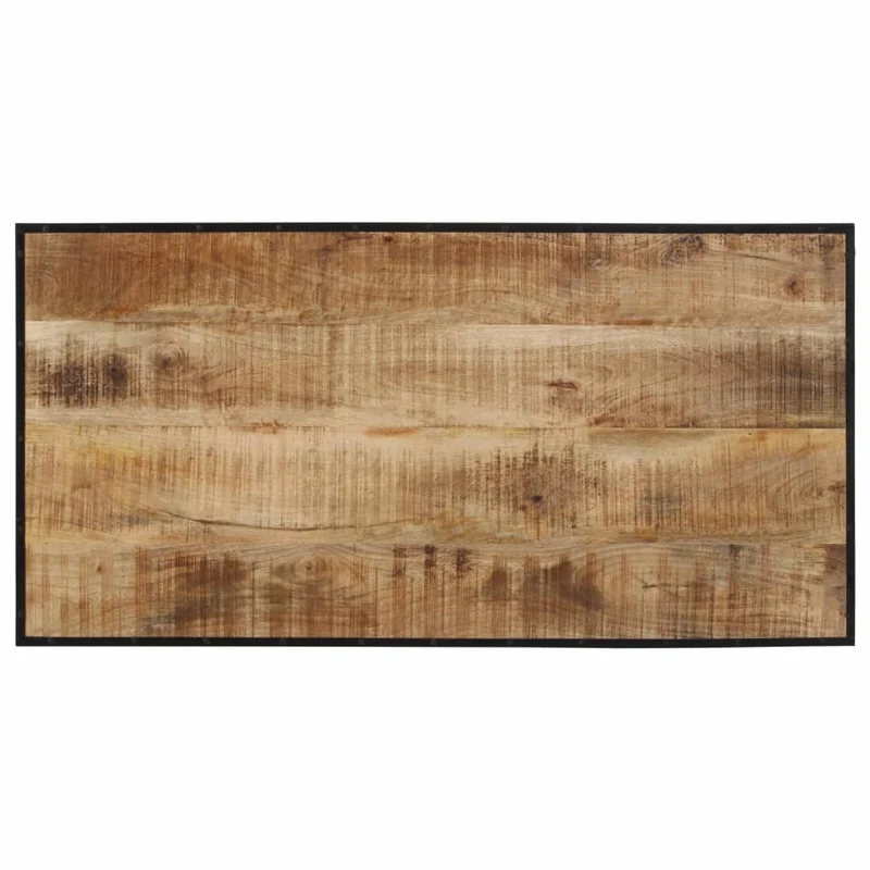 Table de bar 110 x 55 x 107 cm en bois de manguier massif et fer DEC029437