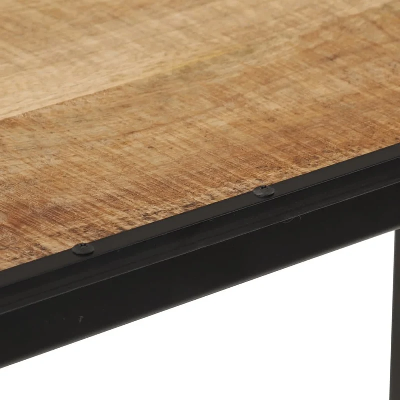 Table de bar 110 x 55 x 107 cm en bois de manguier massif et fer DEC029437