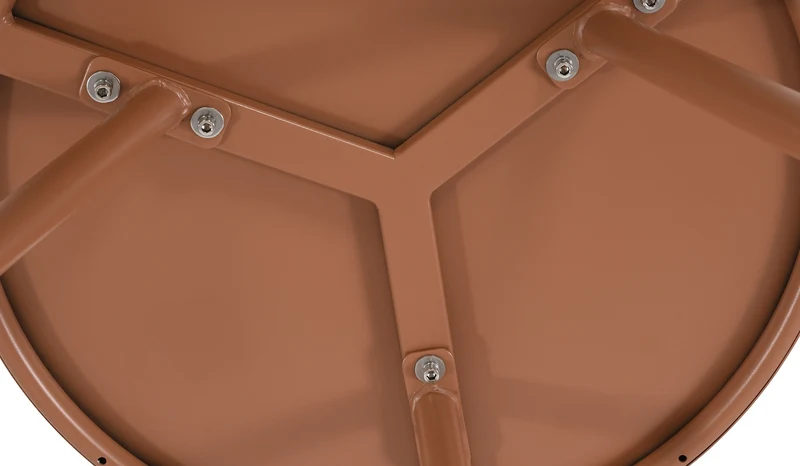 Table basse ronde intérieur / extérieur plateau polypropylène couleur terre cuite pieds métal Ø 50 cm 10_0009225