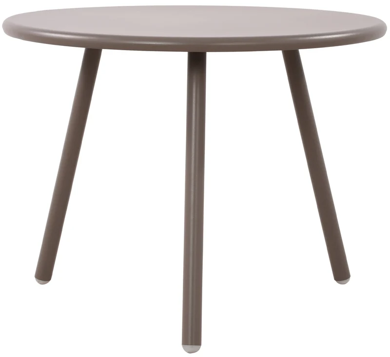 Table basse ronde intérieur / extérieur en polypropylène couleur taupe – Ø 60 cm résistante aux intempéries 10_0009234