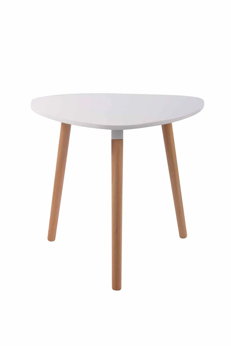 Table de cuisine table d'appoint en bois couleur blanc hauteur 75 cm Ø 80 cm TAB10055