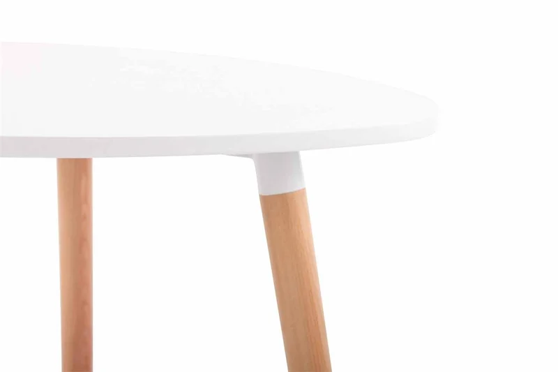 Table de cuisine table d'appoint en bois couleur blanc hauteur 75 cm Ø 80 cm TAB10055