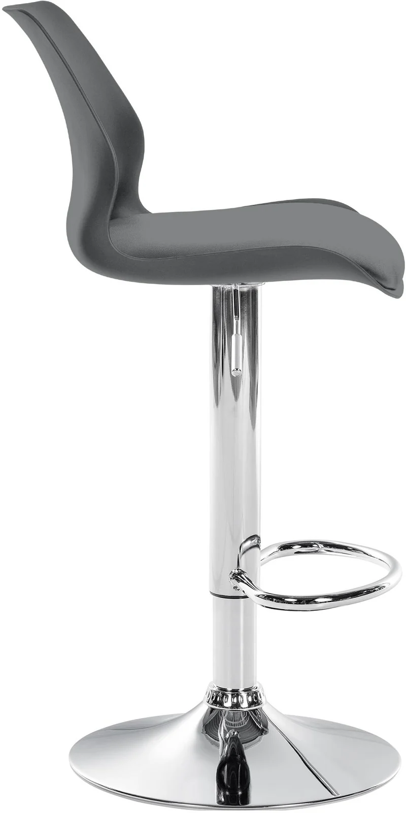 Lot de 2 tabourets de bar avec repose-pieds hauteur réglable pivotant en PVC et plastique gris et métal 10_0006105