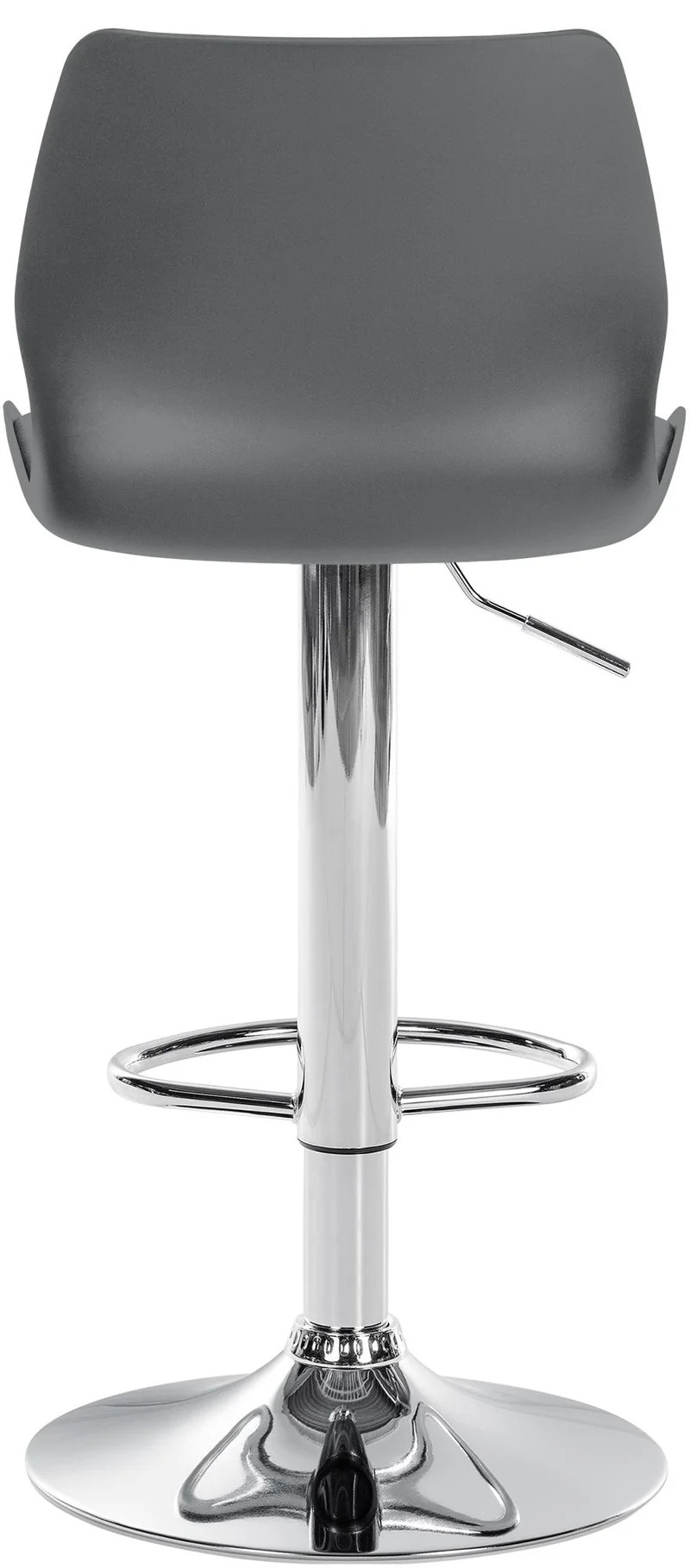 Lot de 2 tabourets de bar avec repose-pieds hauteur réglable pivotant en PVC et plastique gris et métal 10_0006105