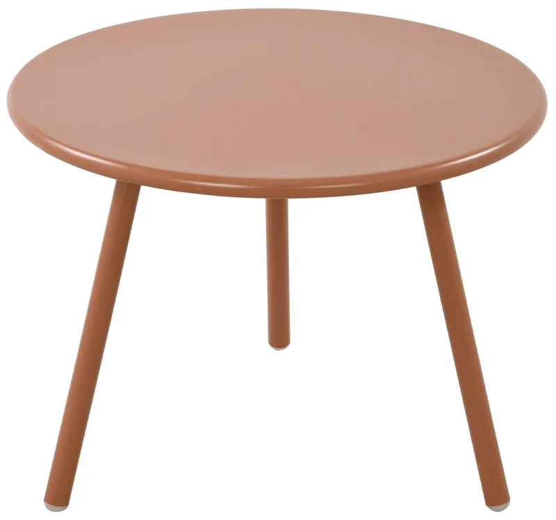 Table basse ronde intérieur / extérieur en polypropylène couleur terre cuite – Ø 60 cm résistante aux intempéries 10_0009237