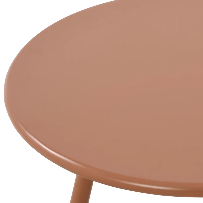 Table basse ronde intérieur / extérieur en polypropylène couleur terre cuite – Ø 60 cm résistante aux intempéries 10_0009237