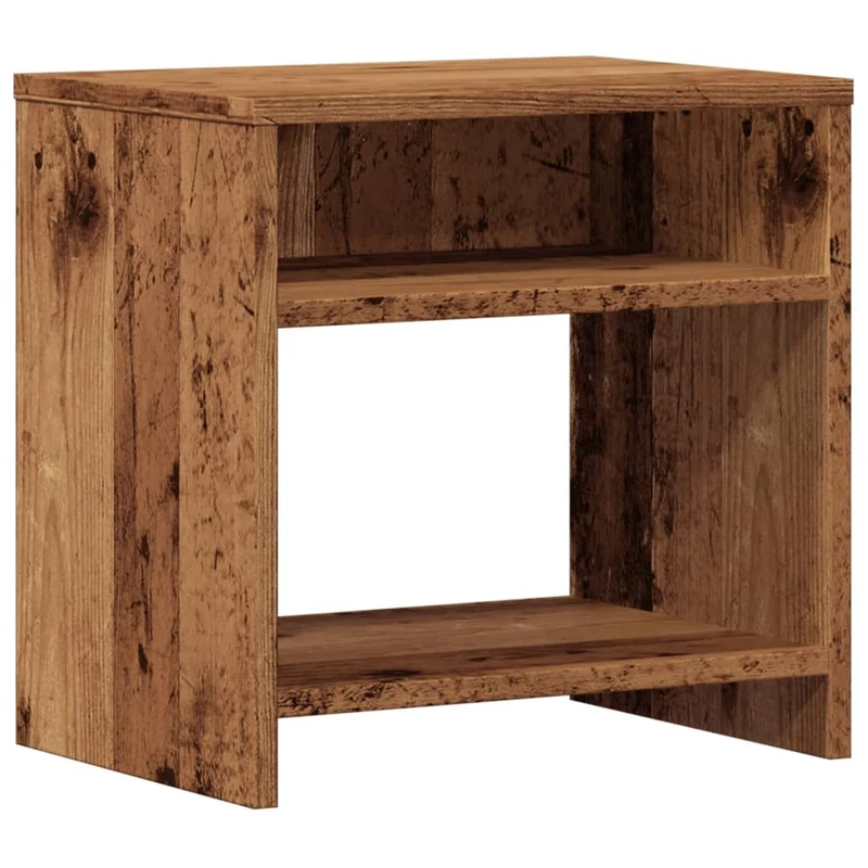 Table de chevet avec deux compartiment ouvert 40 x 30 x 40 cm bois d'ingénierie marron DEC034716