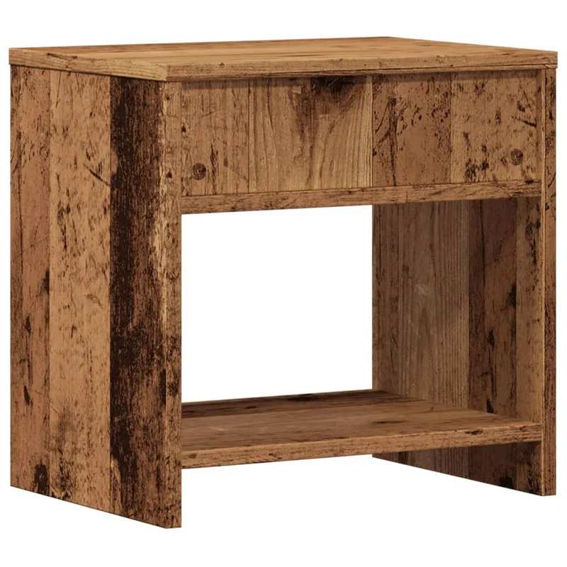 Table de chevet avec deux compartiment ouvert 40 x 30 x 40 cm bois d'ingénierie marron DEC034716