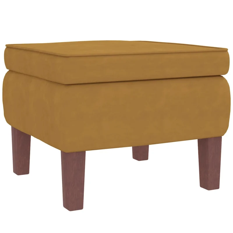 Fauteuil à bascule avec repose-pieds rembourré relax pour salon avec pieds en bois siège velours marron DEC028762