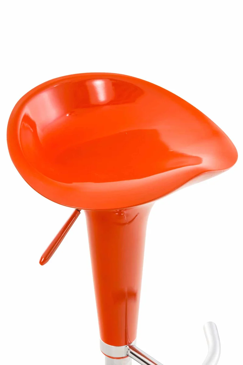 Lot de 2 tabourets de bar design orange pivotant et hauteur réglable TDB10032
