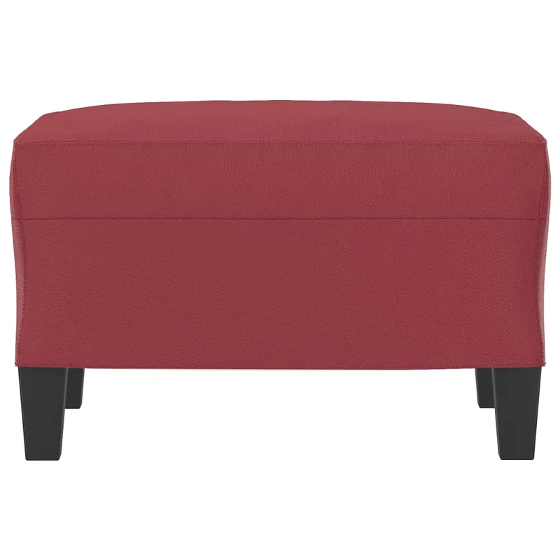 Repose-pieds tabouret bout de lit 60 x 50 x 41 cm PVC rouge DEC030578
