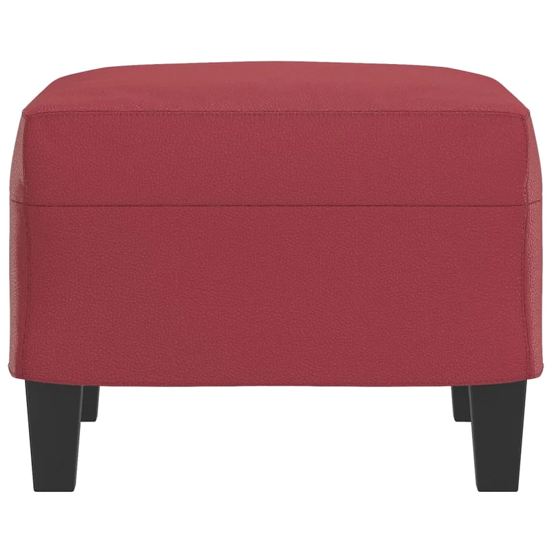 Repose-pieds tabouret bout de lit 60 x 50 x 41 cm PVC rouge DEC030578